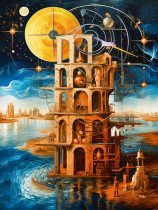 " ФРЕЯ" PZLD- 006 Пазл деревянный " Башня времени" 500 элемент. 