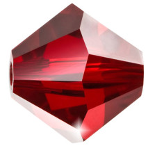 Бусина Чехия Preciosa биконусы 451- 69- 302 цветн. 5. 7 х 6 мм т. красный ( siam 90090)  12 штук